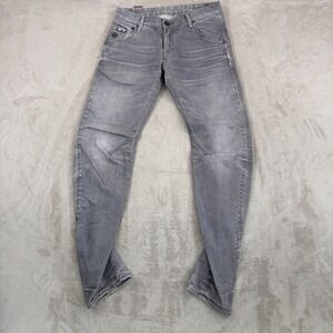 G Star Raw ARC 3D Slim Jeans Men 30x32 Grey Wash Zip Fly Made in Italy